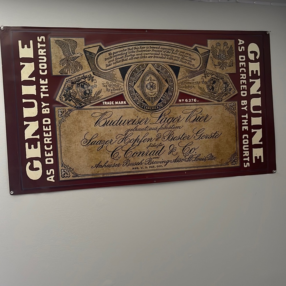 Vintage Budweiser sign.
